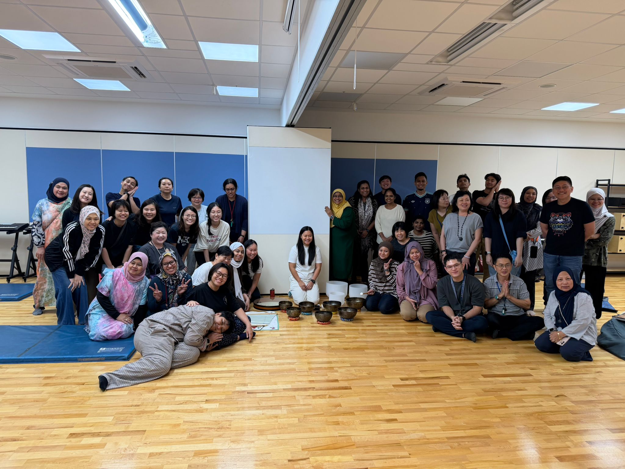 Yuhua Primary School Singapore conducting group sound bath and guided meditation by Pure Bhava Healing
